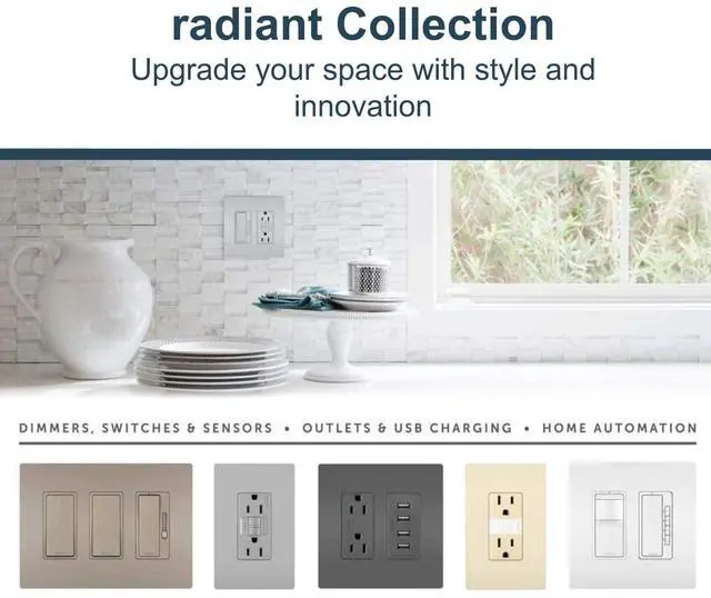 Alt view image 6 of 6 - Legrand radiant 1597LACCD12 15 Amp GFCI Self Test Decorator Duplex Outlet, Light Almond (1 Count)
