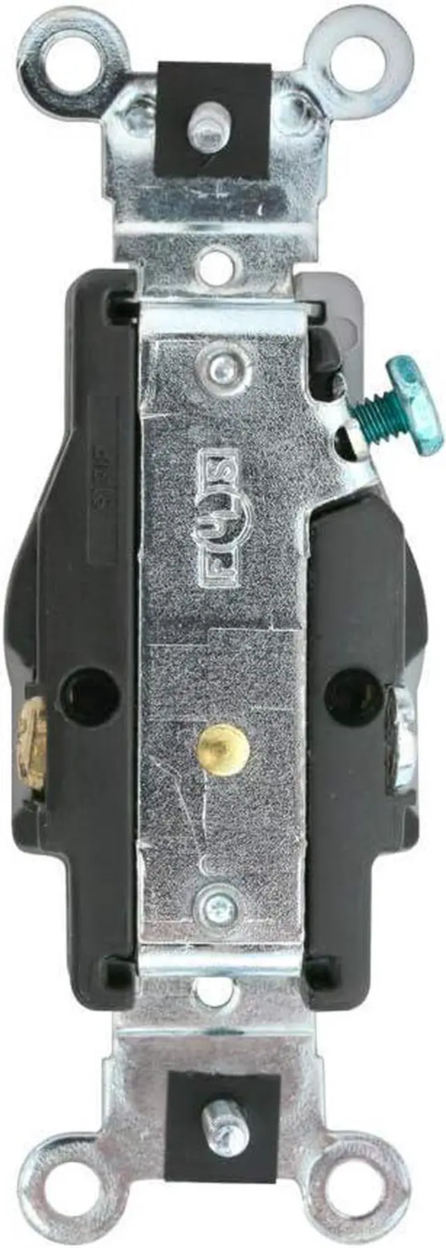 Alt view image 3 of 3 - Leviton Single Receptacle Outlet, Weather-Resistant, 20 Amp, 250 Volt, Heavy-Duty Industrial Specification Grade, Back or Side Wire, Self-Grounding, W5461-GY, Gray