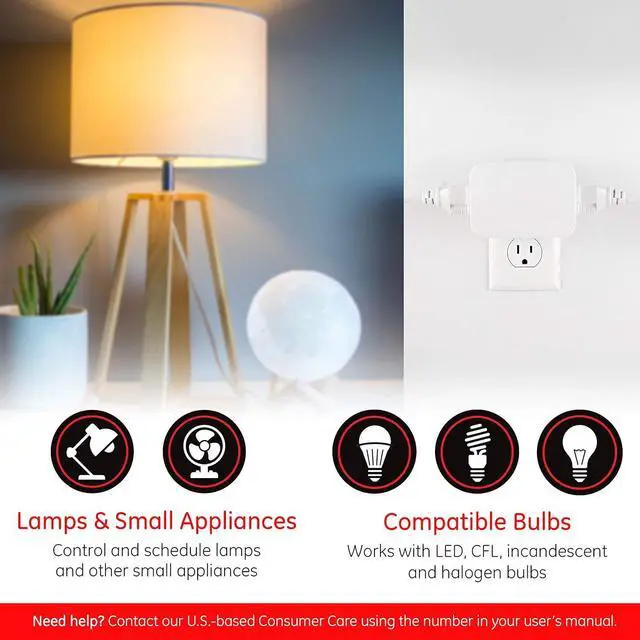 Alt view image 5 of 7 - Enbrighten 43094 Zigbee Plug-In Smart Switch, Dual Outlet, White