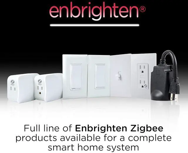 Alt view image 6 of 7 - Enbrighten 43094 Zigbee Plug-In Smart Switch, Dual Outlet, White