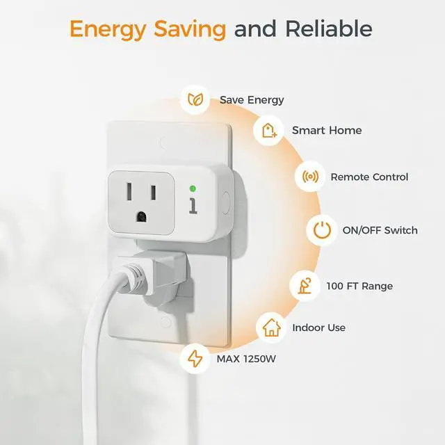 Alt view image 5 of 6 - Remote Control Outlet, TESSAN Electrical Light Switch, Plug in Wall Plug with ON/Off Switch for Indoor String Lights, Lamps, Home Small Appliances, 100ft Range (1 Remote + 3 Outlets)