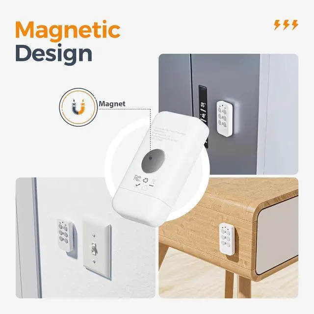 Alt view image 6 of 6 - Remote Control Outlet, TESSAN Electrical Light Switch, Plug in Wall Plug with ON/Off Switch for Indoor String Lights, Lamps, Home Small Appliances, 100ft Range (1 Remote + 3 Outlets)