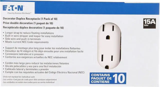 Alt view image 4 of 6 - EATON 1107W-10-L Receptacles One Size White