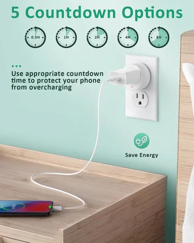 Alt view image 2 of 7 - Remote Control Outlet with Countdown Function, 15A/1500W Anti-Surge 4000V Wireless Remote Outlet, 500FT RF Range No Wire Remote Plug On Off Switch for Household Appliances, Christmas Lights