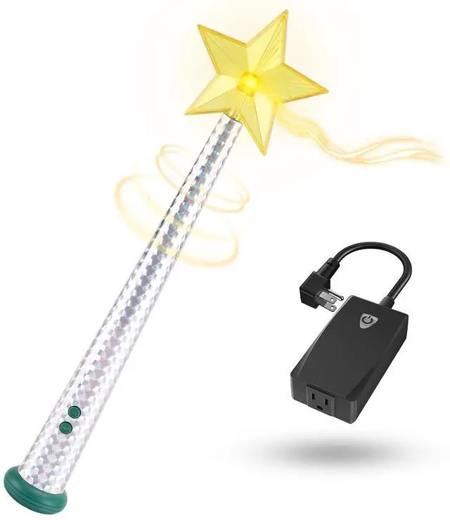 Main image of Magical Christmas Wand Remote Control Outlet | Christmas Tree Remote Control | Christmas Tree Decorations | Shake-to-Control Feature | Smart Outlet with 100 Ft Range - Silver