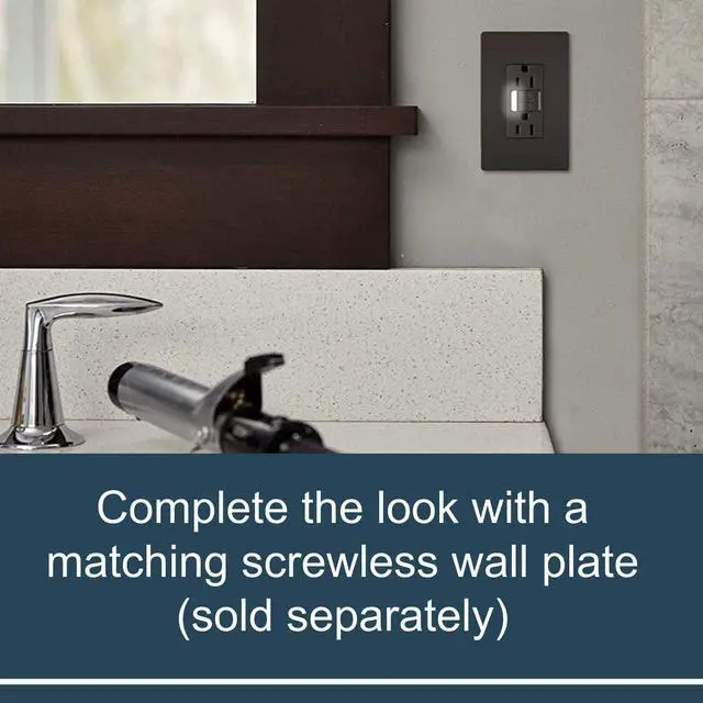 Alt view image 6 of 7 - Legrand radiant 1597NTLTRDBCC4 15 Amp Night Light GFCI Self Test Tamper-Resistant Decorator Duplex Outlet with Cool Touch LED, Dark Bronze (1 Count)