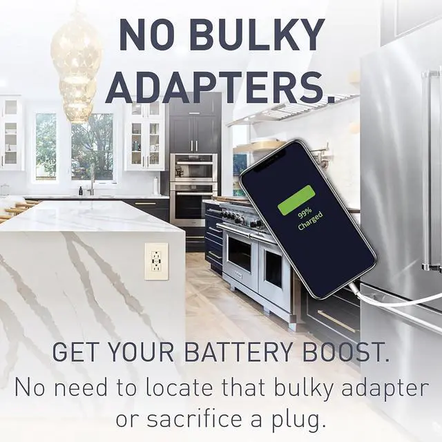 Alt view image 3 of 7 - Legrand Radiant 1597TRUSBAALA 15 Amp GFCI Self Test Tamper Resistant Decorator Duplex Outlet with USB Type A, Light Almond (1 Count)