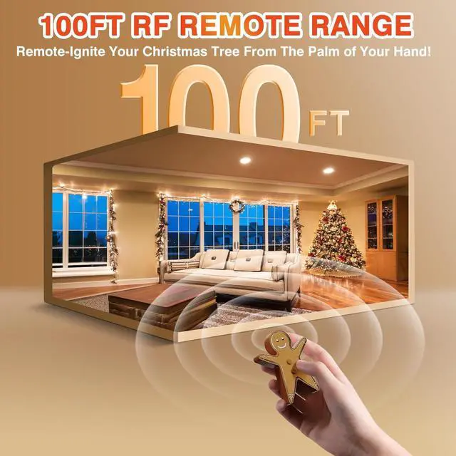 Alt view image 4 of 7 - Remote Control Outlet for Christmas Tree Lights, Gingerbread Man Wireless Remote Switch, Christmas Tree Remote Control with Built-in Music Feature, 100Ft Range