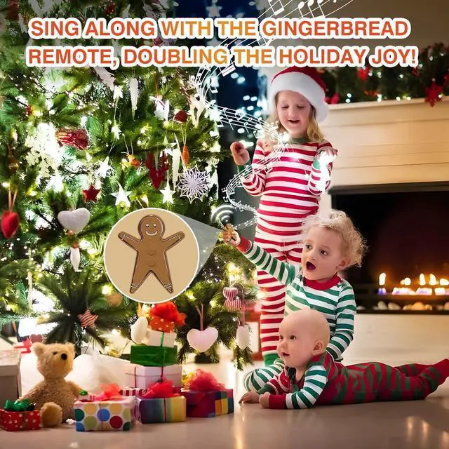 Alt view image 3 of 7 - Remote Control Outlet for Christmas Tree Lights, Gingerbread Man Wireless Remote Switch, Christmas Tree Remote Control with Built-in Music Feature, 100Ft Range