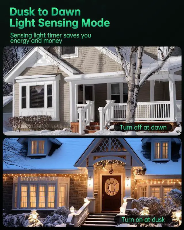 Alt view image 3 of 7 - Outdoor Light Timer Waterproof, Remote Control Dusk to Dawn Sensor Timer, 100 FT Range, Plug in, 2 Outlets Digital Timer Switch for Home and Garden, 15A/1875W