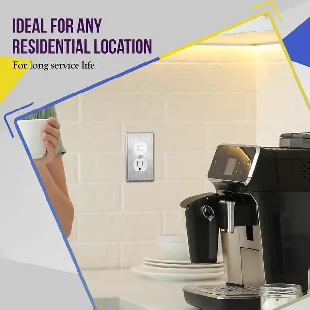 Alt view image 5 of 7 - ENERLITES Combination Single Pole Toggle Switch 15A/120VAC and Tamper-Resistant Receptacle 15A/125VAC, Residential Grade, UL Listed, 62150-TR-W, White, 5 Pack