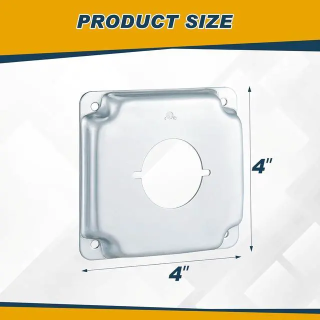 Alt view image 2 of 7 - 4 Pcs Metal Receptacle Electrical Box Cover, Square Rectangle Exposed Outlet Junction Cover for 4 Inch Electrical Box(2.215 Inch Round)