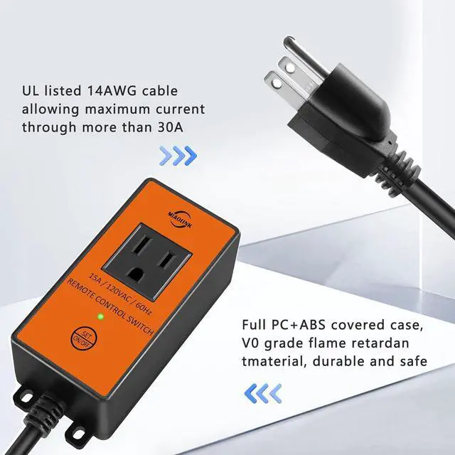 Alt view image 3 of 7 - 120v Automatic Vacuum Switch Wireless Remote Control Dust Collector Starter Outlet Switch (Battery Included) (120V)