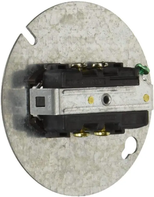 Alt view image 4 of 4 - Leviton 5042 15 Amp, 125 Volt, Duplex Receptacle On 4-Inch Cover, Zinc Plated Steel (Pack of 2)