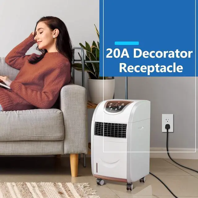 Alt view image 5 of 7 - LIDER Matte Finish Decorator Receptacle with Interchangeable Face Cover, Child Safe Tamper-Resistant Wall Outlet, Commercial Grade, Self-Grounding, 20A 125V, UL Listed, LR20-TR-W5P, White, 5 Pack