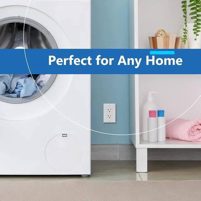 Alt view image 7 of 7 - LIDER Matte Finish Decorator Receptacle with Interchangeable Face Cover, Child Safe Tamper-Resistant Wall Outlet, Commercial Grade, Self-Grounding, 20A 125V, UL Listed, LR20-TR-W5P, White, 5 Pack