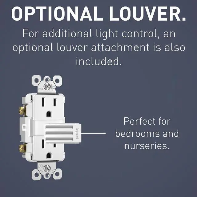Alt view image 3 of 7 - Legrand radiant Adjustable LED Night Light Outlet, Nightlight Electrical Outlets, Tamper Resistant, Safe for Kids, White, NTL885TRWCC6