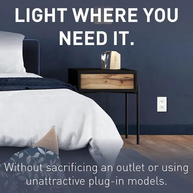 Alt view image 4 of 7 - Legrand radiant Adjustable LED Night Light Outlet, Nightlight Electrical Outlets, Tamper Resistant, Safe for Kids, White, NTL885TRWCC6