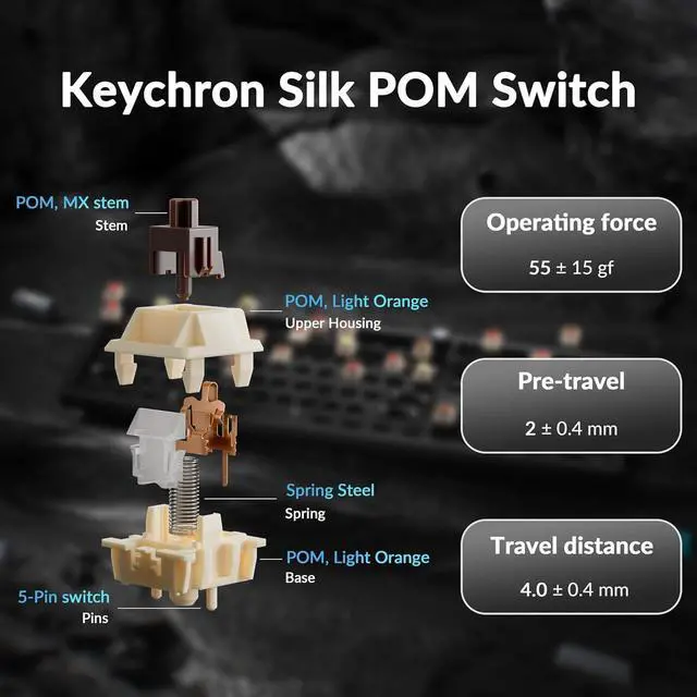 Alt view image 4 of 7 - Keychron Q6 Ultra 8K Polling Rate Aluminum Wireless Mechanical Keyboard, 2.4 GHz/Bluetooth/Wired Full-Size Custom RGB, Hot-Swappable Silk POM Brown Switch for Mac Windows Linux - Black