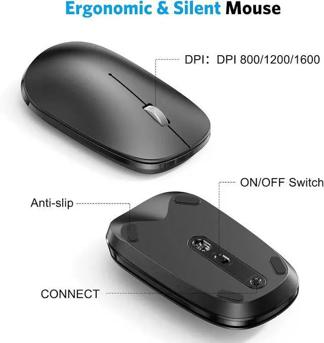 Alt view image 3 of 7 - Bluetooth Keyboard and Mouse for Mac, OMOTON Wireless Multi-Device Keyboard with Numeric Keypad, Keyboard and Mouse Combo, for MacBook Pro/Air, iMac, iMac Pro, Mac mini, Mac Pro