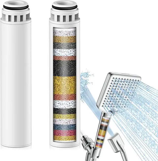 Main image of Homlord Shower Filter Replacement Cartridge for Handheld Shower Head - 2 Pack Multi Stage Water Softener Filters for Hard Water - Remove Chlorine and Harmful Substances