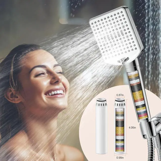 Alt view image 5 of 6 - Homlord Shower Filter Replacement Cartridge for Handheld Shower Head - 2 Pack Multi Stage Water Softener Filters for Hard Water - Remove Chlorine and Harmful Substances