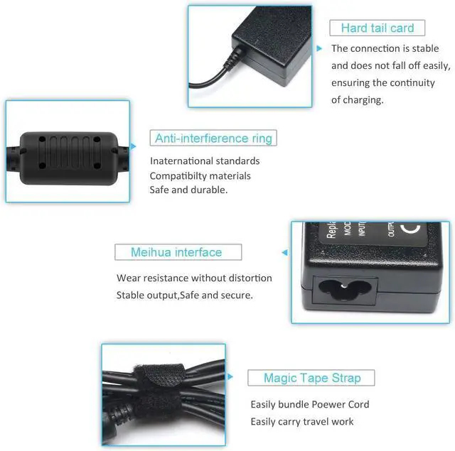 Alt view image 5 of 7 - A515-45 Laptop Charger 65W Replace for Acer Aspire 5 A517-52 A514-54 A115-31 A13-045N2A R5-571T C738T R7-371T SF314-52 SP513-52N SP111-33 SF314-51 PA-1650-80 N15Q8 CB3-131 AC Adapter Charging Cord