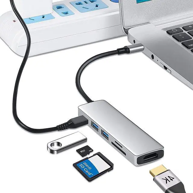 Alt view image 6 of 7 - Fotgear 6 in 1 USB C Hub Multiport Adapter,USB C to HDMI Adapter 4K,1 Fast Charging PD 100W USB C,2 USB 3.0 Port,SD/Micro SD Card Reader for Laptop,MacBook Pro,Surface Pro,ASUS,HP,ACER,Lenovo,Dell