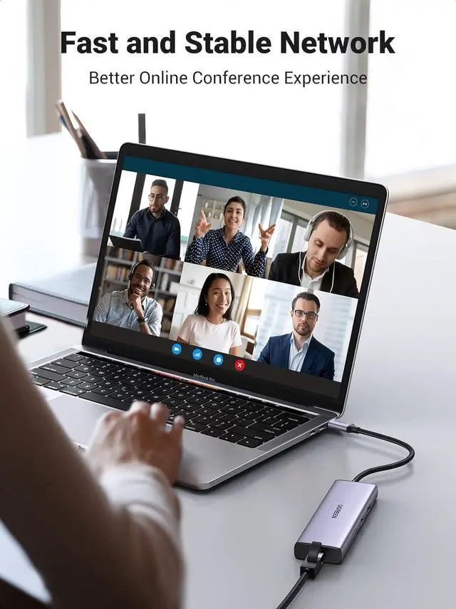 Alt view image 5 of 7 - UGREEN USB C Hub Dual HDMI Adapter, 9-in-1 USB C Docking Station with Dual 4K@60Hz HDMI, PD Charging, 2 USB3.0, a USB2.0, SD/TF Card Reader and RJ45 for MacBook, Dell, HP, and More