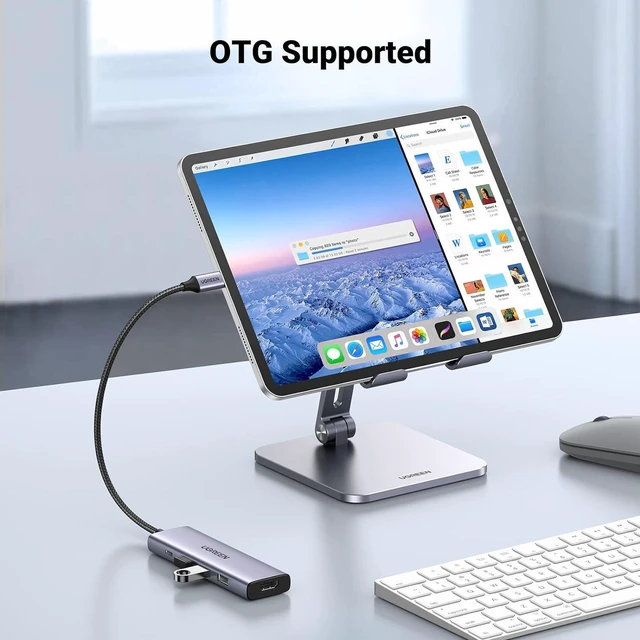 Alt view image 5 of 7 - UGREEN USB C Hub, 5-in-1 USB-C Hub with 4K@60Hz HDMI, 100W Power Delivery, 3 USB-A 3.0 Data Ports, USB C Dock Adapter for MacBook Pro/Air, iPad Pro, Mac Mini, Surface, XPS, Thinkpad, Galaxy, and More