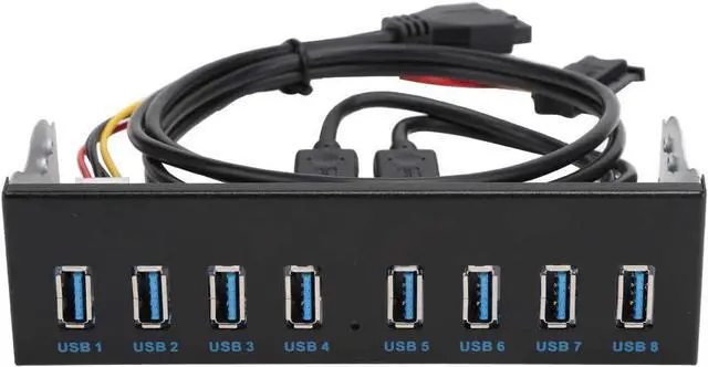 Main image of Front Panel USB 3.0 Hub 8 Port,19 Pin to 8 Port USB 3.0 Hub for PC, 8 Ports Hub Optical Drive Extension Front Panel Adapter for PC Computer Case Front Bay