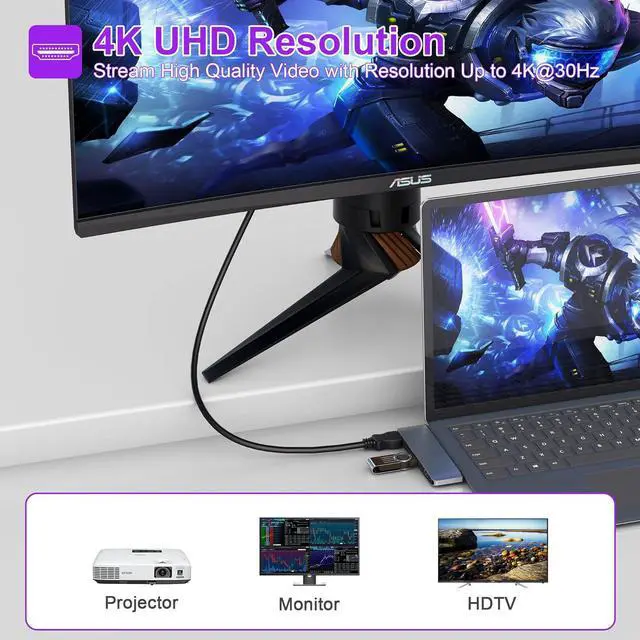 Alt view image 4 of 7 - Surface Laptop 5/Laptop 4/Laptop 3/Laptop Go/Laptop Go2 Hub Docking Station with 4K@30HZ HDMI +2*USB 3.0 +USB-C +SD TF Card Slot +3.5mm Audio Adapter for Surface Laptop 3/4/5/Laptop Go/Go2