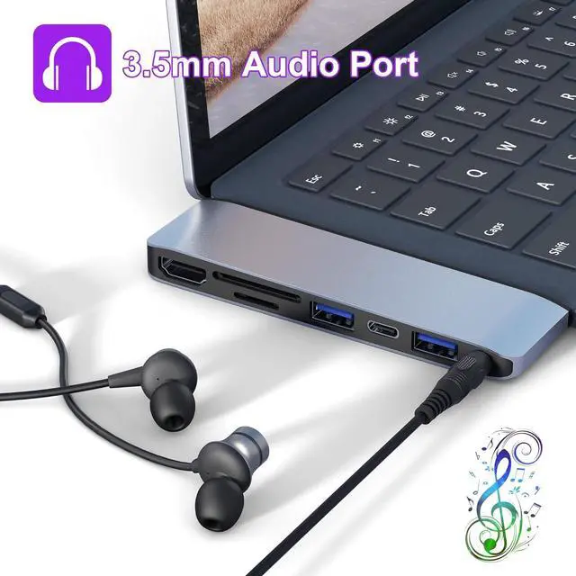 Alt view image 7 of 7 - Surface Laptop 5/Laptop 4/Laptop 3/Laptop Go/Laptop Go2 Hub Docking Station with 4K@30HZ HDMI +2*USB 3.0 +USB-C +SD TF Card Slot +3.5mm Audio Adapter for Surface Laptop 3/4/5/Laptop Go/Go2