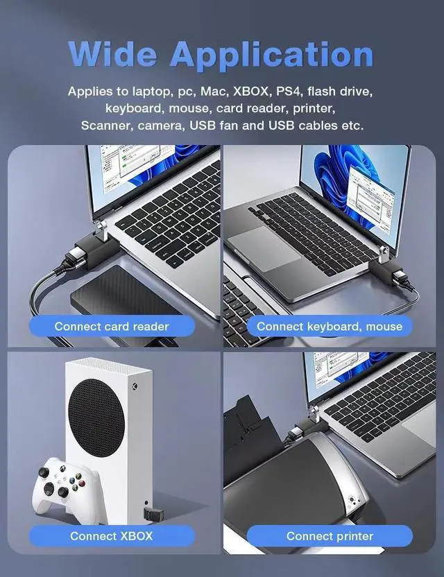 Alt view image 6 of 7 - USB Hub 3.0, 3 Port USB Hub USB Splitter for Laptop, USB Expander USB Multiple Adapter for Mouse,Keyborad,Printer,Flash Drive,Xbox and More (Black with 3.0 * 1 Hub, 2.0 * 2 Hub)