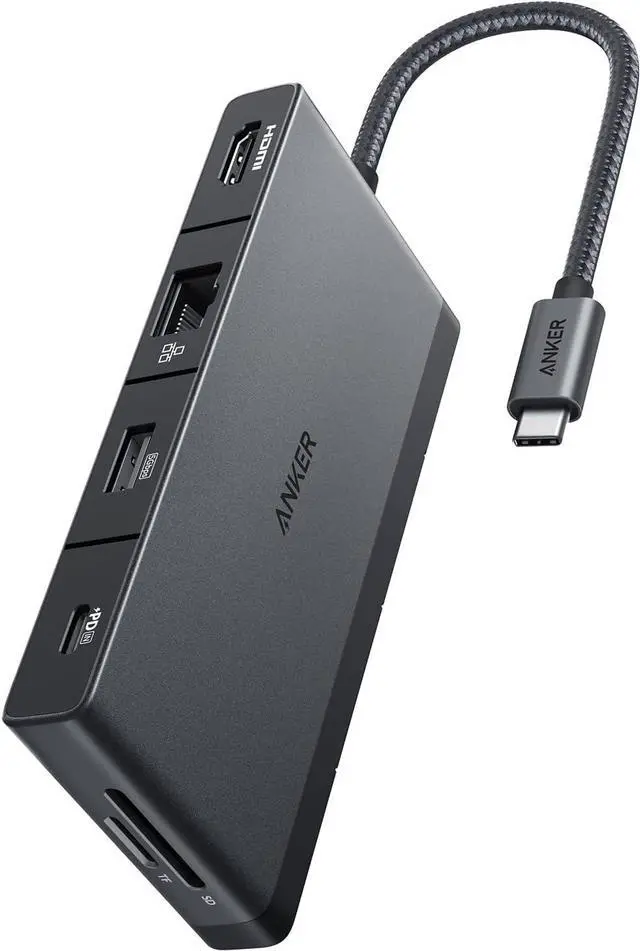 Main image of Anker USB C Hub, 552 USB-C Hub (9-in-1, 4K HDMI) with 100W Power Delivery, 4K@30Hz HDMI, 4 USB-C and USB-A Data Ports, Ethernet and SD/microSD Card Slot for MacBook, HP, Dell Laptops, and More