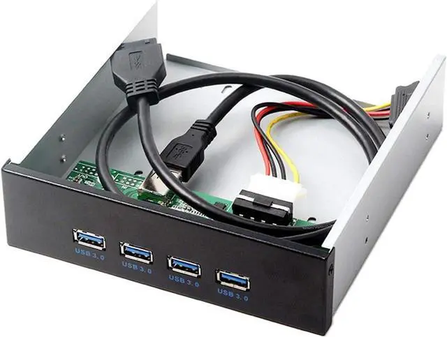 Alt view image 2 of 7 - JSER USB 3.0 HUB 4 Ports HUB Front Panel to Motherboard 20Pin 19Pin Header Connector Cable Compatible for 5.25" CD-ROM Bay