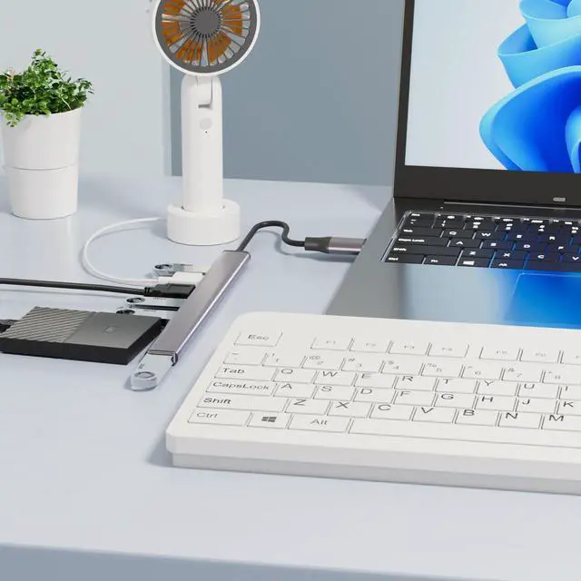 Alt view image 3 of 7 - USB 3.0 hub Aluminium USB 3.0 7 Port Hub Expander Ultra Slim Portable Data Hub for MacBook Laptop PC Mac Pro Mac mini iMac Surface Pro and More