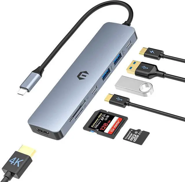 Main image of TOTU USB C Hub, 7 in 1 USB C Dock with 4K HDMI, 2 USB 3.0, USB C 3.0, 100W Type C PD, SD/TF Card Slot for MacBook Pro/Air and Other Type C Laptops
