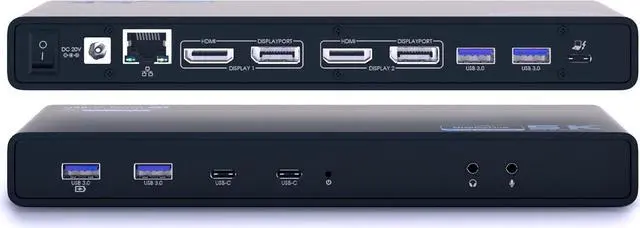 Alt view image 2 of 7 - USB-C Display Link, 65W, Dual Display - x2 Display Port or x2 HDMI, 5k Single Monitor, USB-C Port x2, USB 3.0 x4, Gigabit RJ-45 Docking Station, For with Mac/HP/Dell/Lenovo/ASUS/ACER