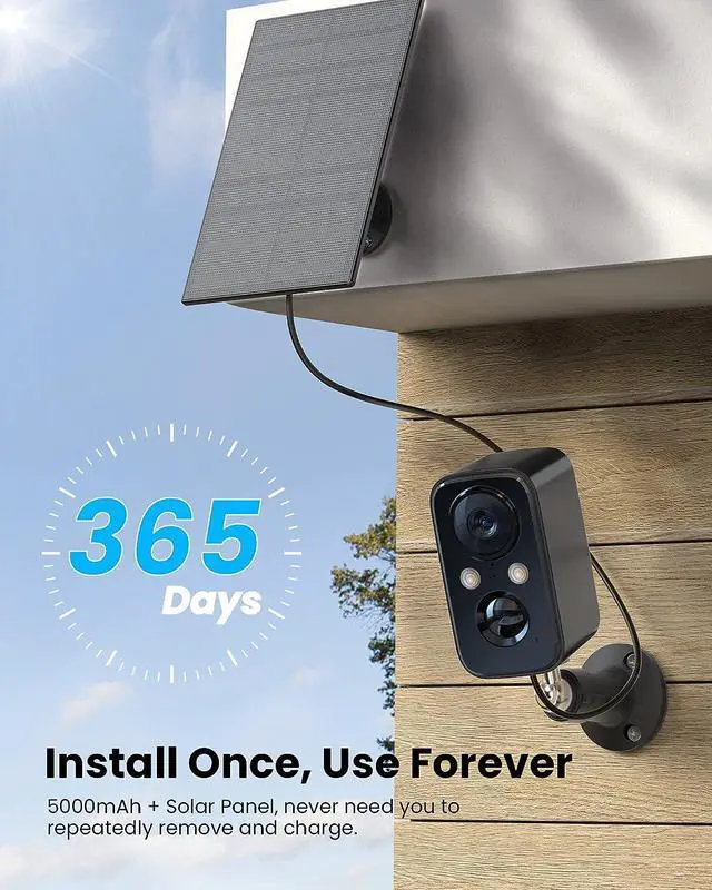 Alt view image 2 of 7 - FOAOOD Security Camera Wireless Outdoor with Solar Panel Cameras for Home Security, Indoor Camera with Color Night Vision, PIR Human Detection, 2-Way Talk, IP66 Waterproof, SD Card/Cloud Storage