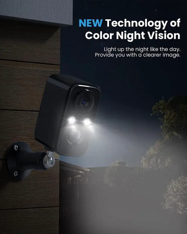 Alt view image 3 of 7 - FOAOOD Security Camera Wireless Outdoor with Solar Panel Cameras for Home Security, Indoor Camera with Color Night Vision, PIR Human Detection, 2-Way Talk, IP66 Waterproof, SD Card/Cloud Storage