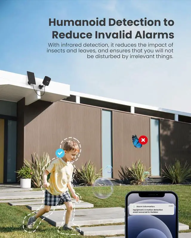 Alt view image 4 of 7 - FOAOOD Security Camera Wireless Outdoor with Solar Panel Cameras for Home Security, Indoor Camera with Color Night Vision, PIR Human Detection, 2-Way Talk, IP66 Waterproof, SD Card/Cloud Storage