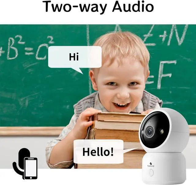 Alt view image 2 of 6 - 2K Indoor Security Camera 2 Packs, Baby Monitor&Pet Camera 360-Degree for Home Security, Support 5/2.4GHz Wi-Fi, One-Touch Calls, Smart Motion Tracking, Night Vision,Free Cloud Storage
