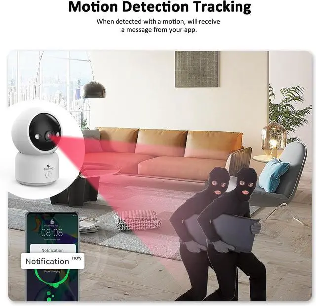 Alt view image 4 of 6 - 2K Indoor Security Camera 2 Packs, Baby Monitor&Pet Camera 360-Degree for Home Security, Support 5/2.4GHz Wi-Fi, One-Touch Calls, Smart Motion Tracking, Night Vision,Free Cloud Storage