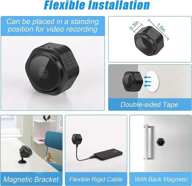 Alt view image 6 of 6 - Mini Spy Hidden Cameras 1080P HD Smallest Wireless Security Cameras Mini Battery Portable Nanny Cam Night Vision Motion Alerts Secret Surveillance Little Cameras for Indoor/Home