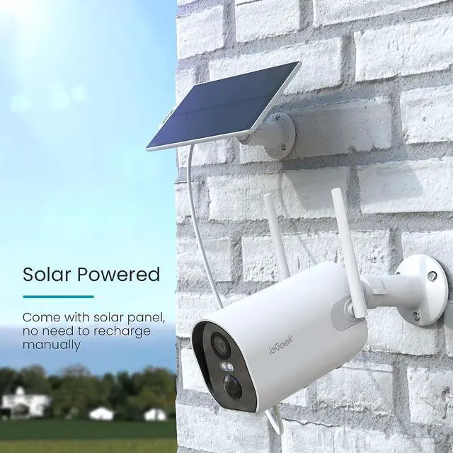 Alt view image 2 of 7 - 2K Solar Camera Security Outdoor with Spotlight & Siren, AI Detection Wireless Cameras for Home Security, 3MP Color Night Vision/2-Way Talk/Compatible with Alexa
