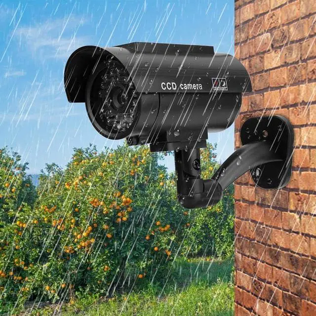 Alt view image 6 of 7 - Dioche Solar Power Dummy Fake Security Camera, Outdoor Shape Anti-Theft Surveillance Camera with Flashing LED Light