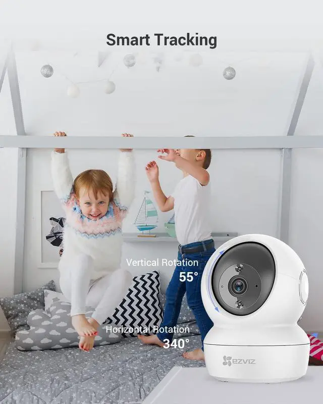 Alt view image 3 of 7 - EZVIZ Security Camera Pan/Tilt 1080P Indoor Dome, Smart IR Night Vision, Motion Detection, Auto Tracking, Baby/Pet Monitor, 2-Way Audio, Works with Alexa and Google(C6N)