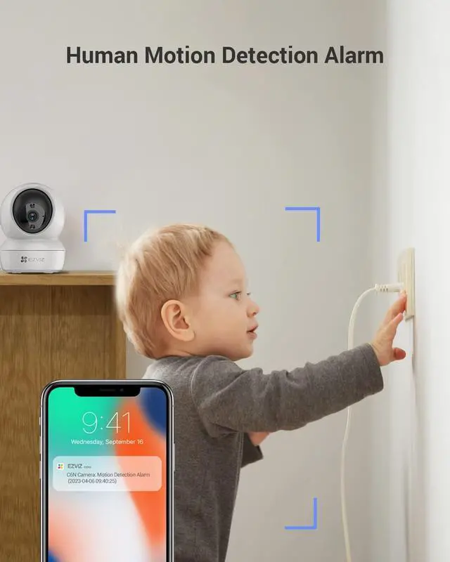 Alt view image 4 of 7 - EZVIZ Security Camera Pan/Tilt 1080P Indoor Dome, Smart IR Night Vision, Motion Detection, Auto Tracking, Baby/Pet Monitor, 2-Way Audio, Works with Alexa and Google(C6N)