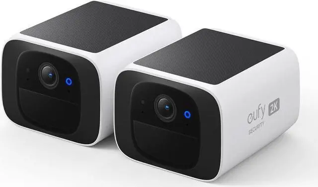 Main image of eufy Security SoloCam S220 2-Cam Pack, Solar Security Camera, Wireless Outdoor Camera, Continuous Power, 2K Resolution, Wireless, 2.4 GHz Wi-Fi, No Monthly Fee, HomeBase 3 Compatible